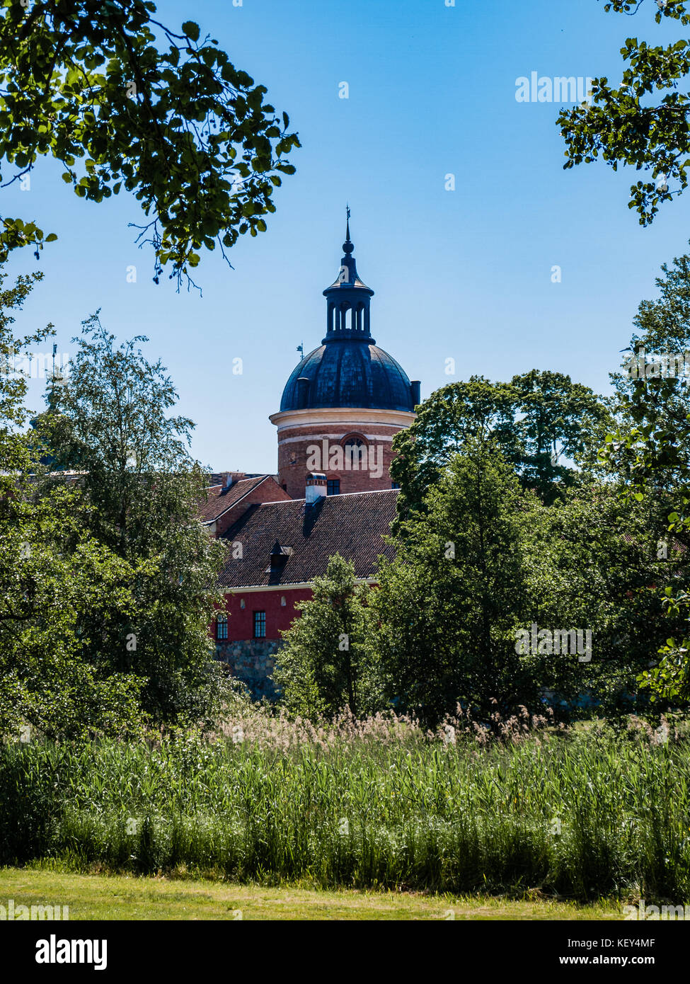 Il Castello di Gripsholm, il vecchio castello di mattoni a Mariefred è ben noto. Foto Stock