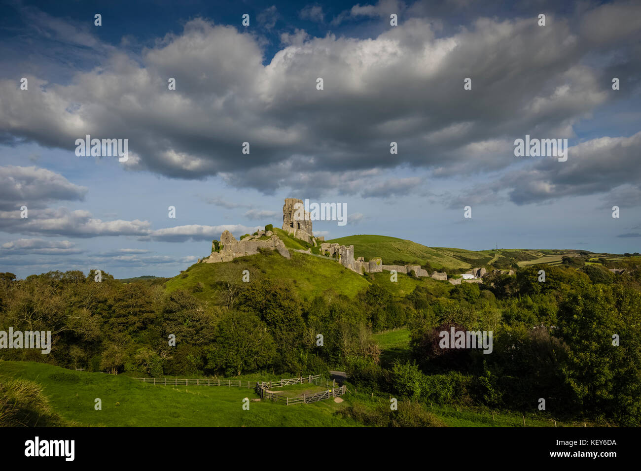 Corfe Castle, Dorset. Foto Stock