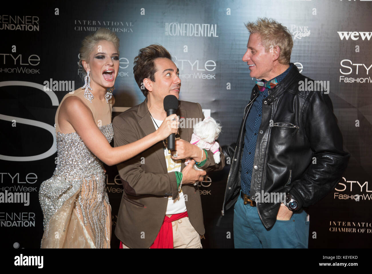 Ava Capra fa tappeto rosso interviste, Stile Fashion Week, Pacific Design Center, West Hollywood, Los Angeles, California, Stati Uniti d'America Foto Stock