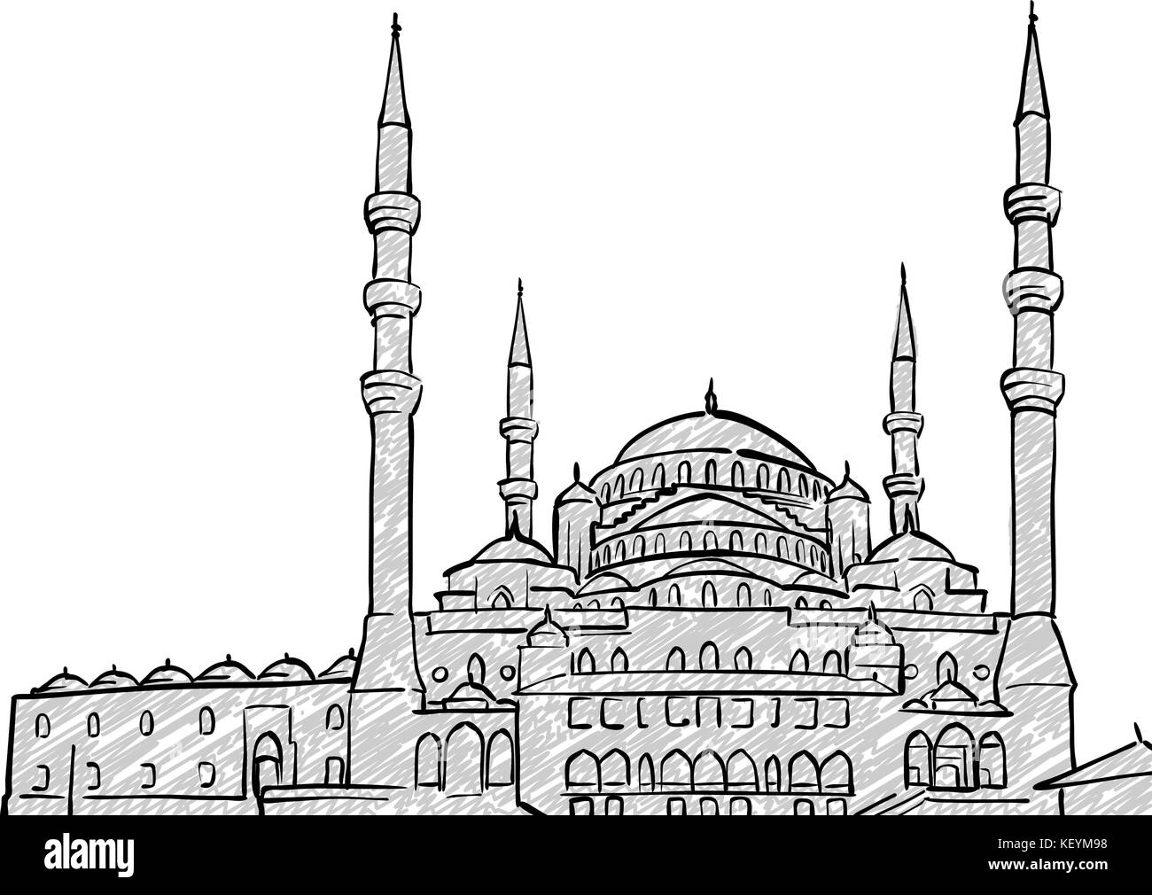 Ankara, Turchia famoso disegno di viaggio. Lineart disegno a mano. Biglietto di auguri design, illustrazione vettoriale Illustrazione Vettoriale