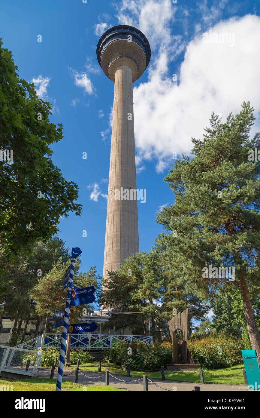 Torre della televisione e piattaforma di osservazione a Tampere. Finlandia Foto Stock