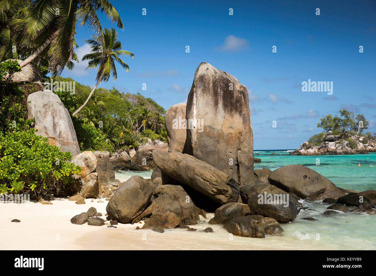 La Seychelles, Mahe, Anse Royale, Ile Souris, spiaggia Foto Stock