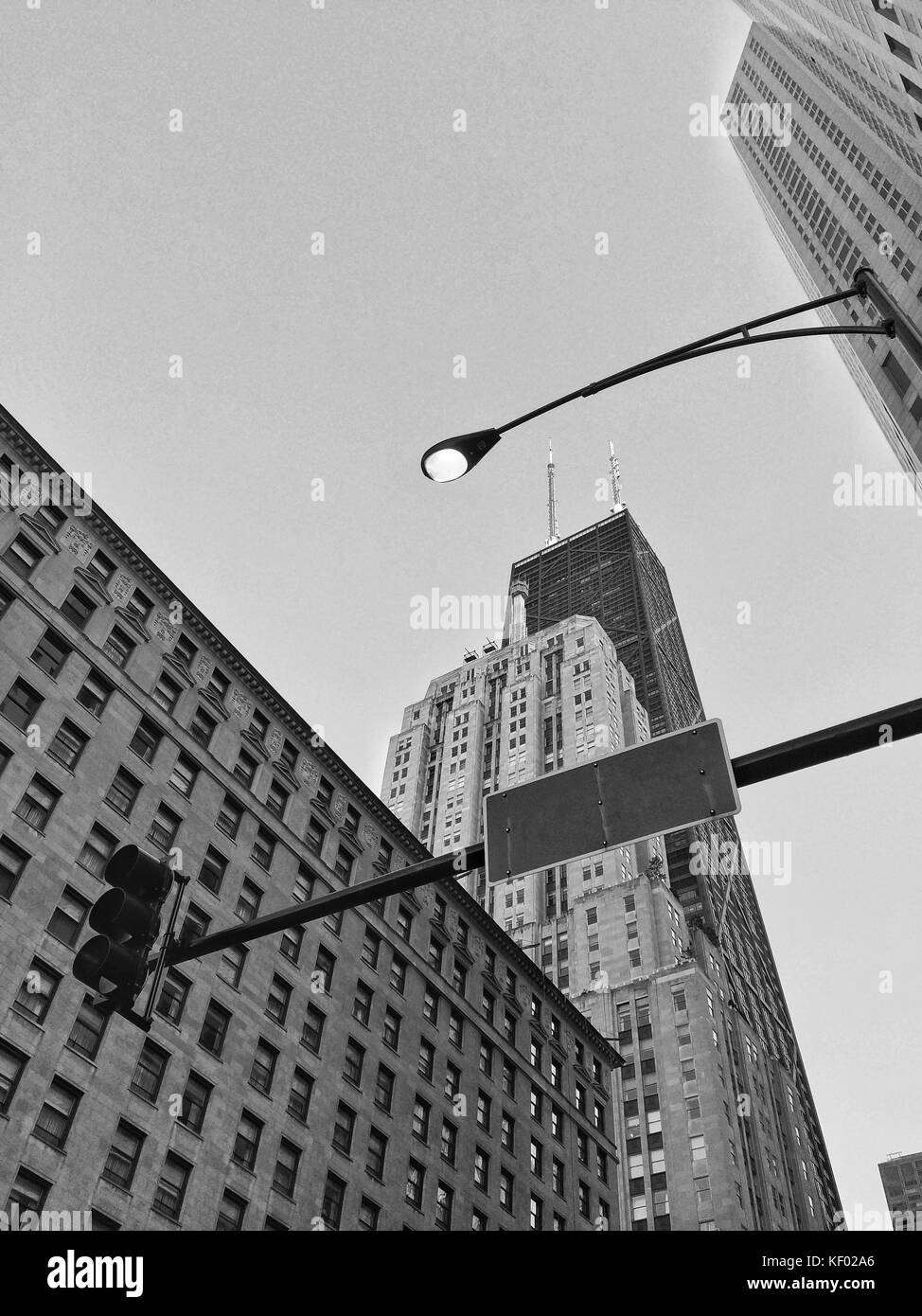 Paesaggio urbano di edifici nella città di Chicago Foto Stock