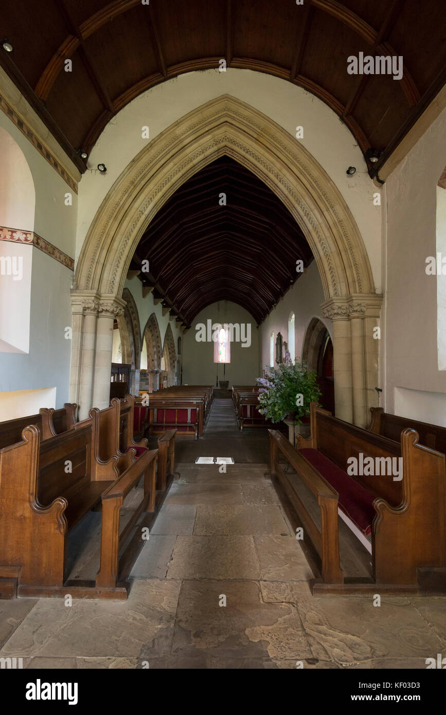 L'interno di Sant'Agata chiesa a Easby Abbey vicino a Richmond, North Yorkshire, Inghilterra. Foto Stock