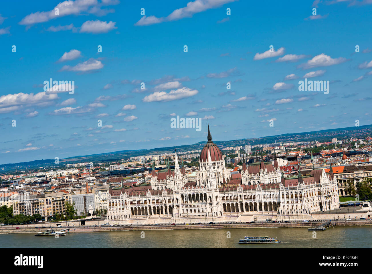 Paesaggio urbano orizzontale di Budapest. Foto Stock
