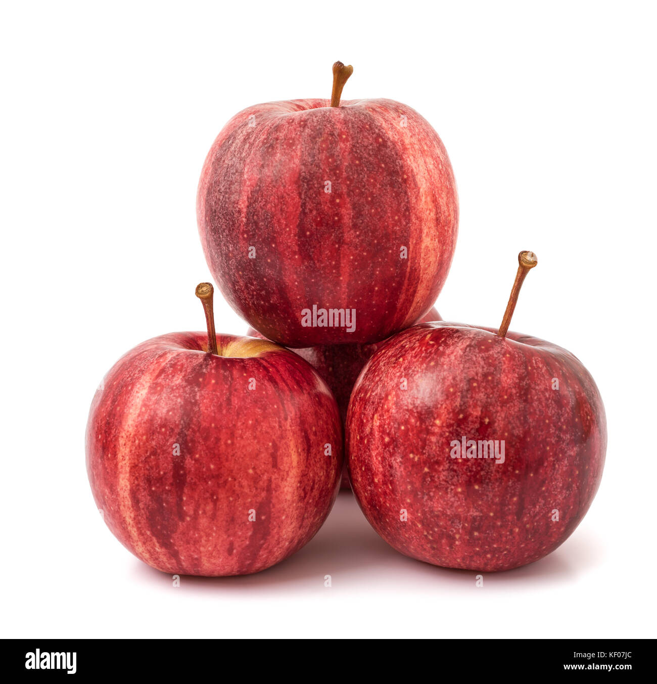 Le mele rosse gruppo isolato su sfondo bianco Foto Stock