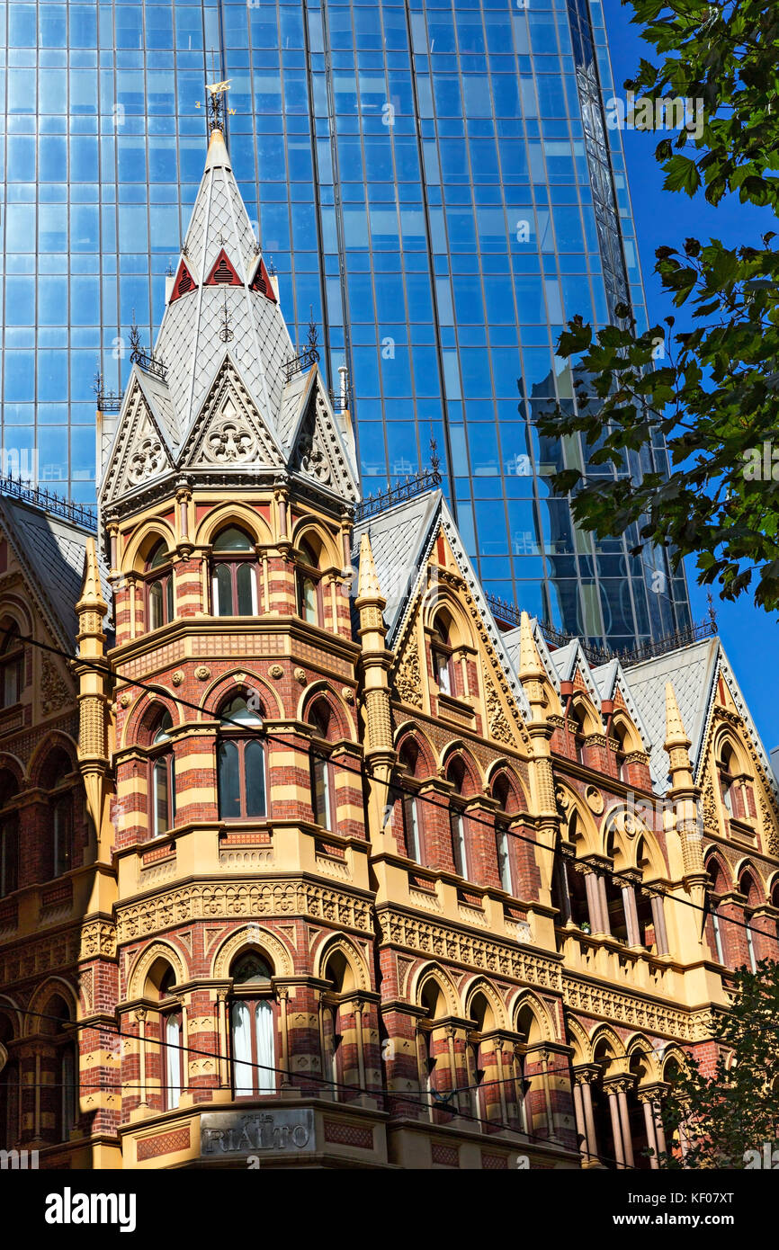 Circa 1889 Edificio Rialto in Collins Street Melbourne.Gli edifici principali uso uffici erano l architetto Willliam Pitt e Neo ottenuto Foto Stock