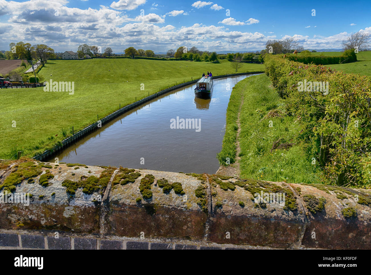 Vista sul canale di Llangollen, Techill, Ellesmere, Shropshire. Foto Stock
