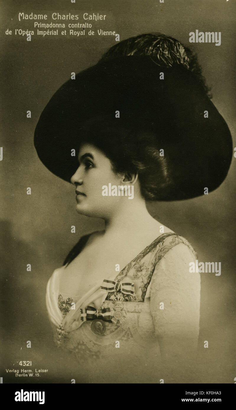 Madame Charles Cahier, cantante lirica. Née Sarah Jane Layton-Walker; 6 Jan 1870 - 15 aprile 1951. Foto Stock