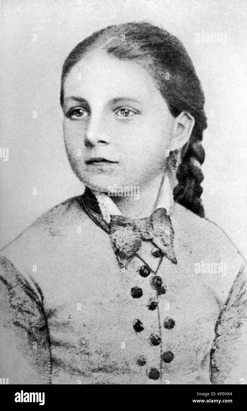 Janacek la moglie Zdenka Janackova (Schulzova) come giovane ragazza. Compositore ceco, 13 Luglio 1854 - 12 agosto 1928. Foto Stock