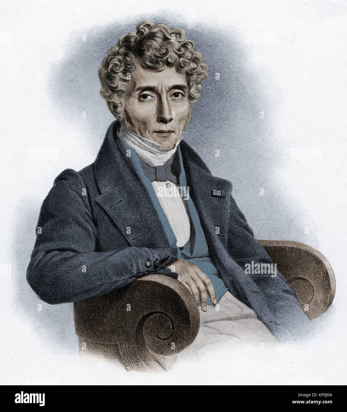 Luigi Cherubini dopo la pittura da Nigneron, 1832. Compositore italiano, 1760-1842. Versione Colorised. Foto Stock