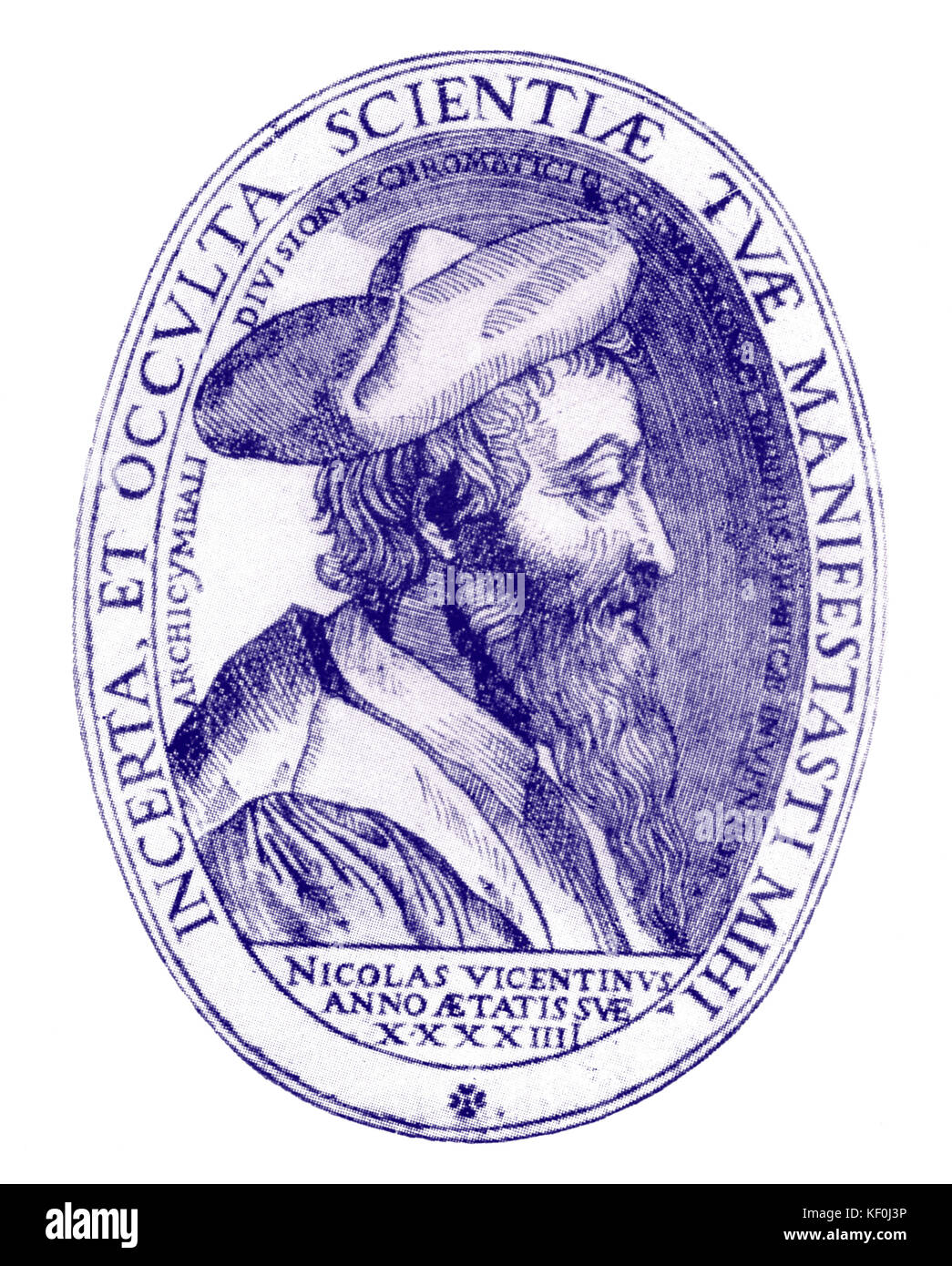 Nicola Vicentino. NV Italian music teorico, compositore e inventore del micro-keyoard tonale 1511 - 1576. Versione oscurata. Foto Stock