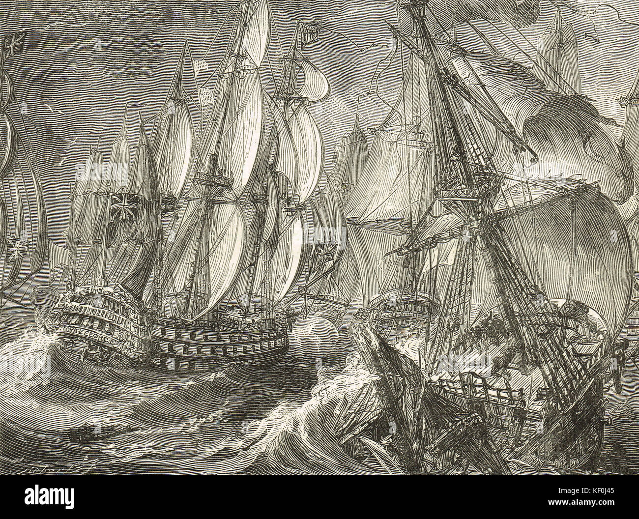 Battaglia di Quiberon Bay, 20 novembre 1759 Foto Stock