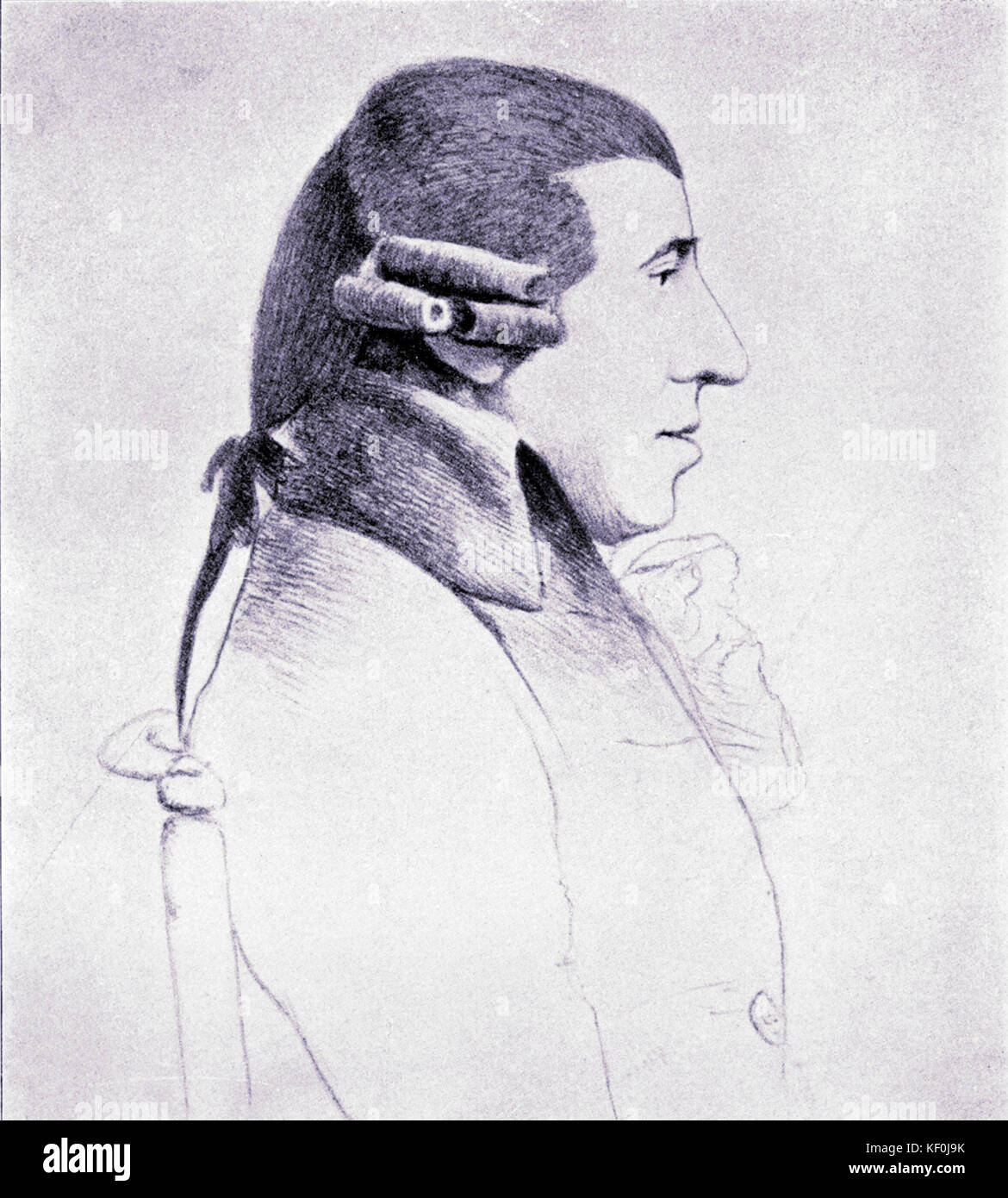 Franz Joseph Haydn ritratto da G. danza nel 1794. Detto di Haydn per essere il miglior somiglianza di lui. Il compositore austriaco (1732-1809). Foto Stock