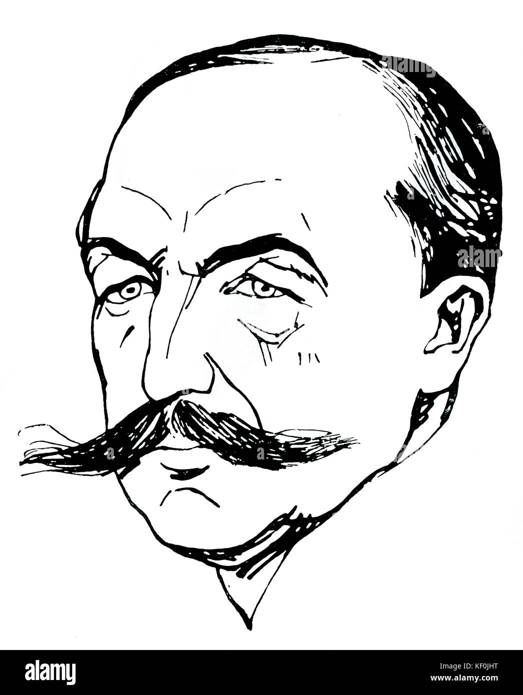 Albert Carre - caricatura di direttore di L'Opera Comique. Attore francese, produttore, regista di Comedie Francaise che ha inscenato Debussy 's Pelléas e Mélisande. Illustrazione di A. Delannoy, c. 1910. Foto Stock