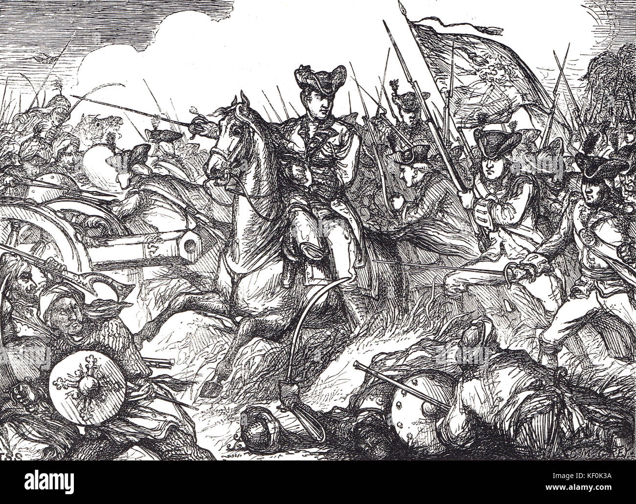 Lord Clive (Clive of India) nella battaglia di Plassey, 23 giugno 1757 Foto Stock