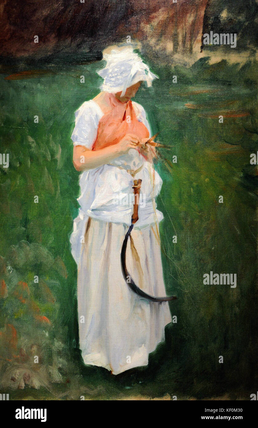 John Singer Sargent una ragazza con un falcetto Foto Stock