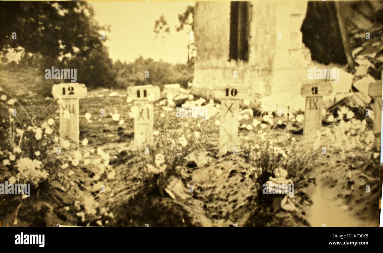 Questa fotografia del 15 luglio 1944 cattura la fattoria Richemont, con tombe contrassegnate con "Tombe B". Rappresenta un sito storico, probabilmente legato agli eventi della seconda guerra mondiale nella regione. Foto Stock Questa fotografia del 15 luglio 1944 cattura la fattoria Richemont, con tombe contrassegnate con "Tombe B". Rappresenta un sito storico, probabilmente legato agli eventi della seconda guerra mondiale nella regione. Foto Stock
