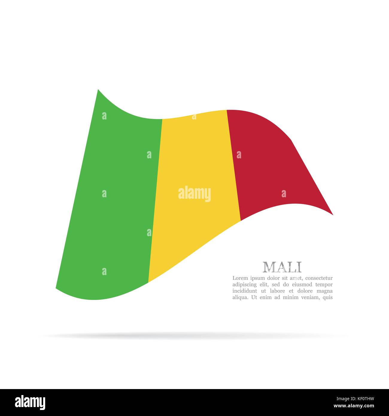 Mali bandiera nazionale sventolando icona vettore Illustrazione Vettoriale