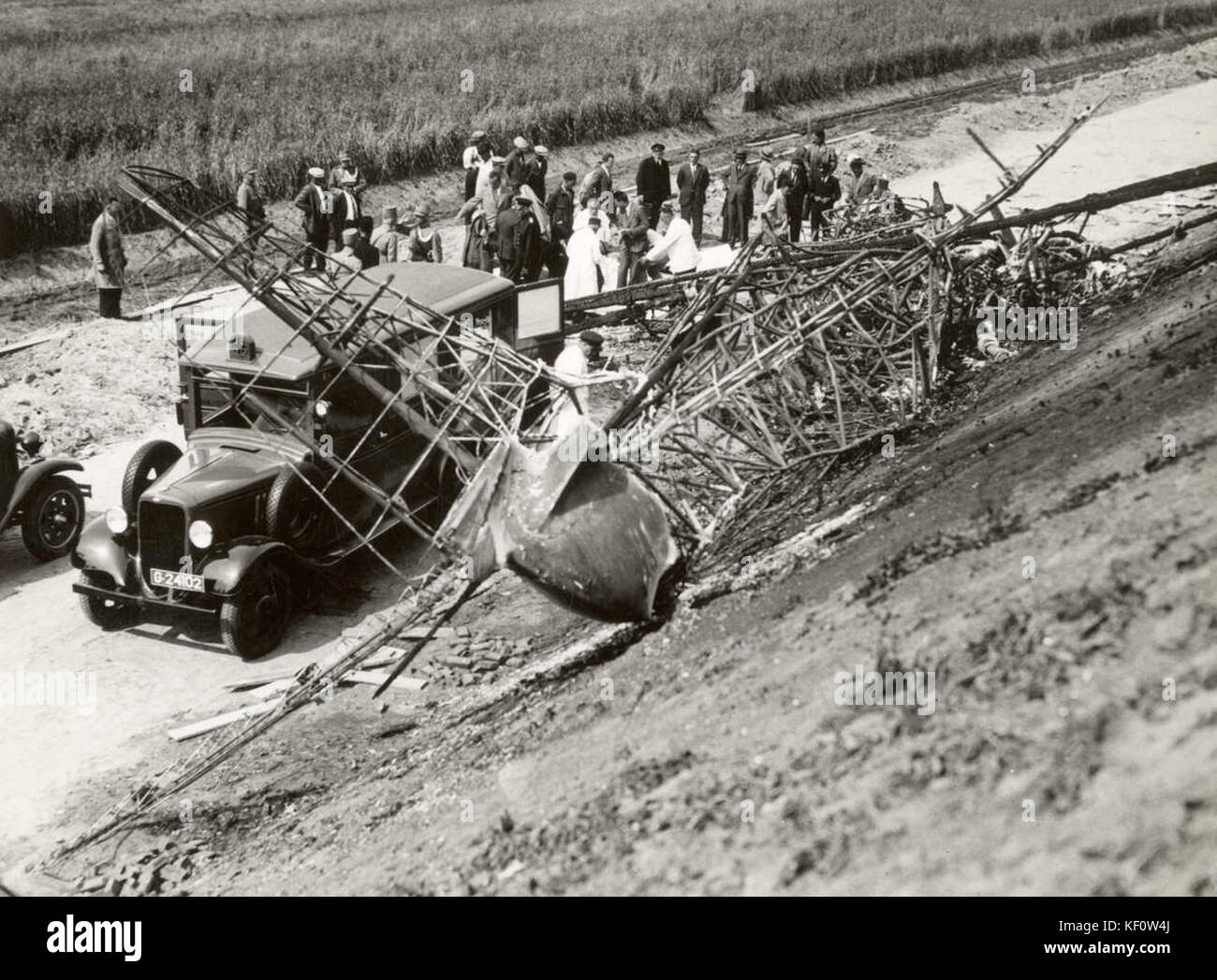 Una foto aerea del 1935 di un Kwikstaart, un tipo di aereo, probabilmente legato all'aviazione e al suo sviluppo storico. Foto Stock