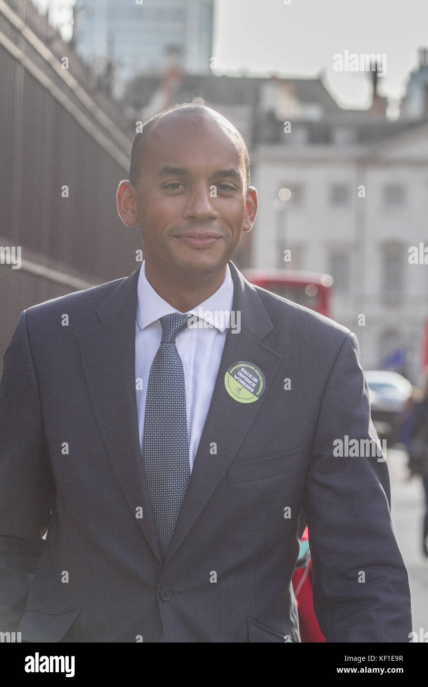 Londra Regno Unito. Il 25 ottobre 2017. manodopera britannica politico chuka umunna visto in Westminster. chuka umunna è membro del parlamento di streatham , ed è stato ombra Segretario aziendale dal 2011 al 2015 Foto Stock