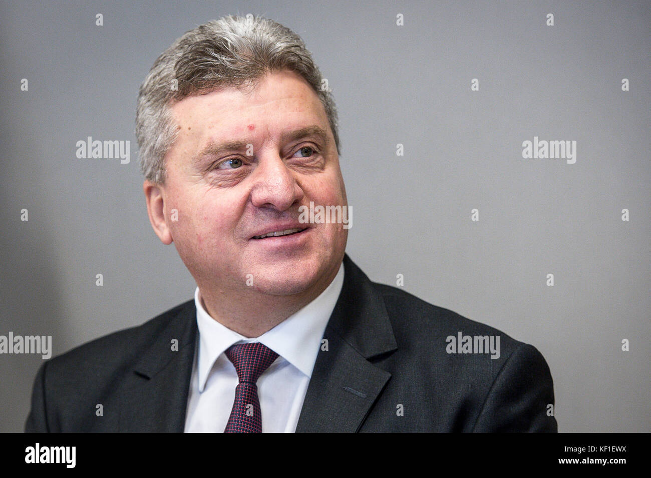 Bruxelles, Bxl, Belgio. 25 ottobre 2017. Presidente della Macedonia (FYROM) Gjorge Ivanov in vista di una riunione al Consiglio UE a Bruxelles, Belgio, il 25.10.2017 di Wiktor Dabkowski crediti: Wiktor Dabkowski/ZUMA Wire/Alamy Live News Foto Stock