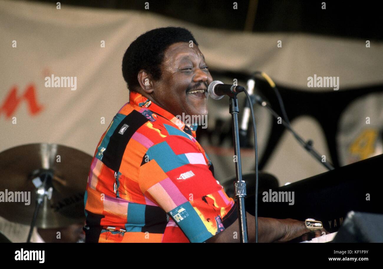 FATS DOMINO NEW ORLEANS JAZZ FESTIVAL IL 3 MAGGIO 1997 IL CREDITO TUTTI GLI USI © David Atlas/ MediaPunch Foto Stock