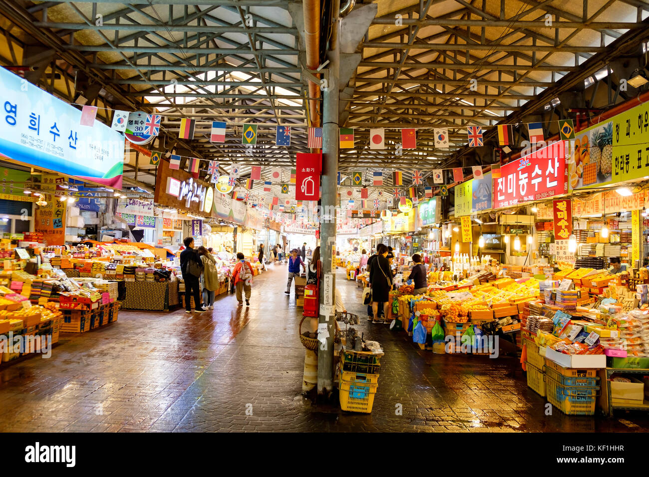 Jeju mercato dongmun Foto Stock