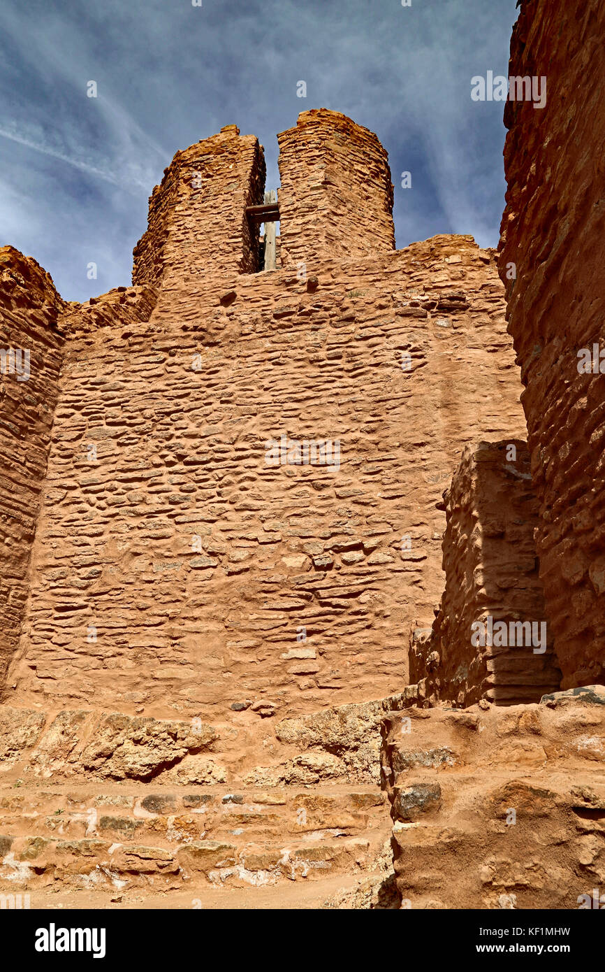 Jemez monumento di Jemez Springs è il sito di un 500 anno vecchio borgo, Giusewa e la missione cattolica di San Jose de Los Jemez Foto Stock