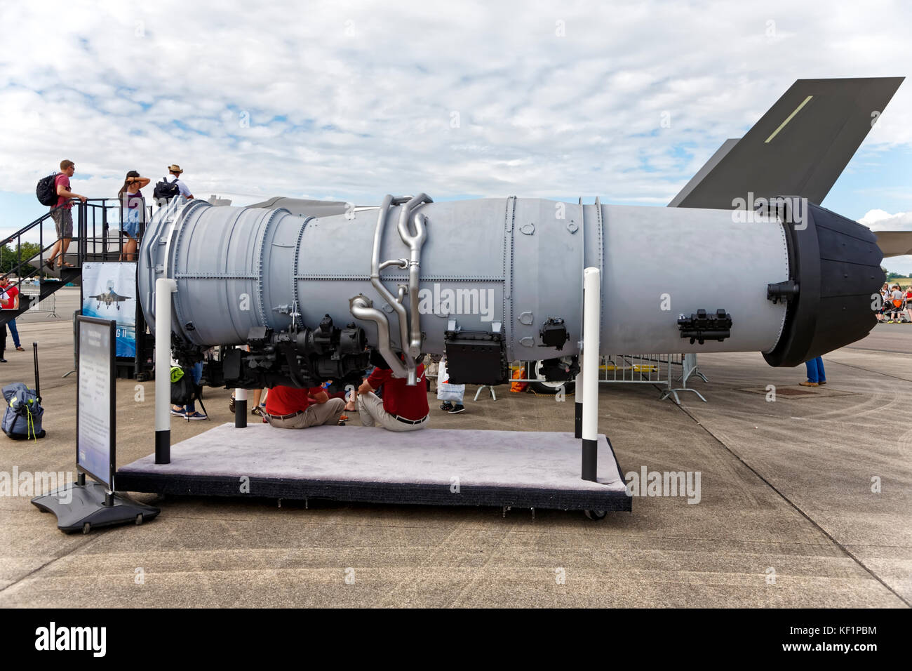 Un F-35B Lightning II Pratt & Whitney F135 motore Jet presso gli RNAS Yeovilton International Air giorno 2017 Foto Stock
