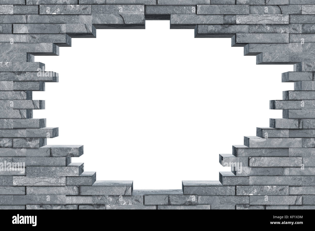 Seamless grigio pietra ardesia parete di roccia con foro di rivoluzionarie texture design moderno sfondo pattern Foto Stock