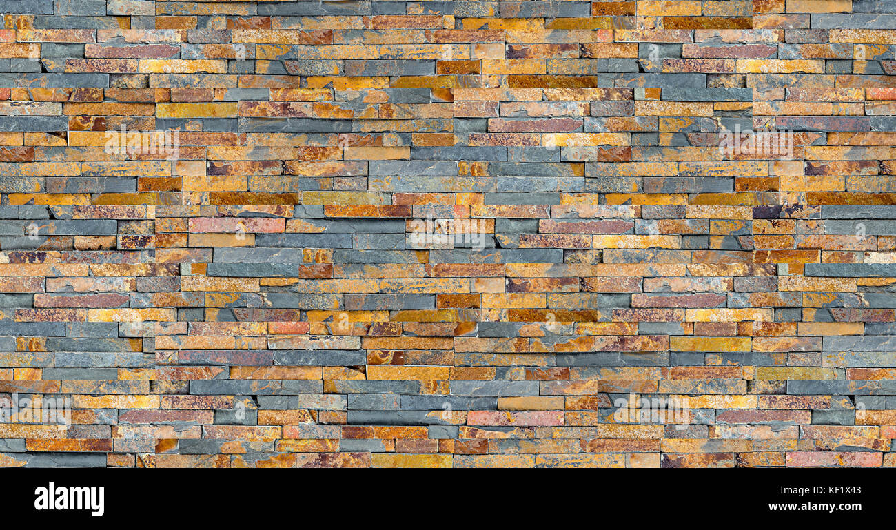 Seamless colorato pietra ardesia parete di roccia texture design moderno sfondo pattern Foto Stock