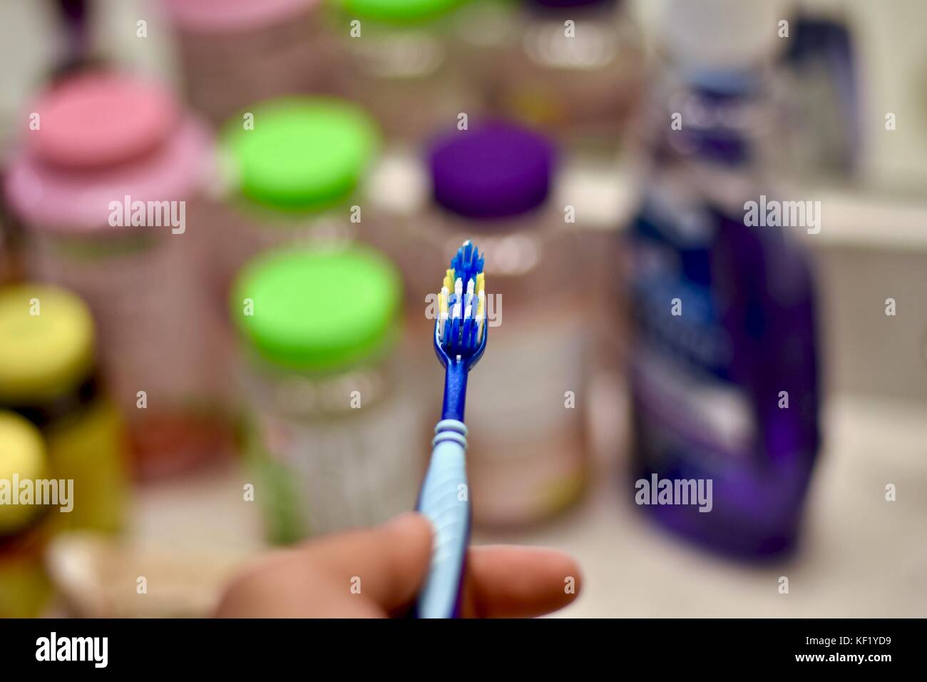 Spazzola per denti senza pasta per denti Foto Stock