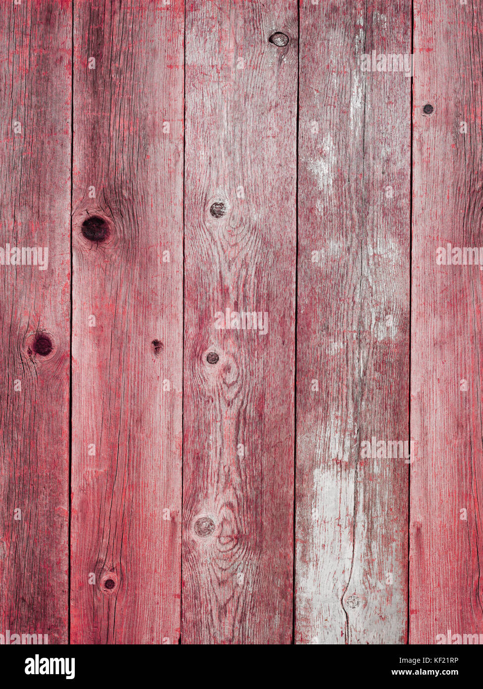 Rustico rosso weathered barn wood board sfondo mostrante ricca di granella e nodi Foto Stock