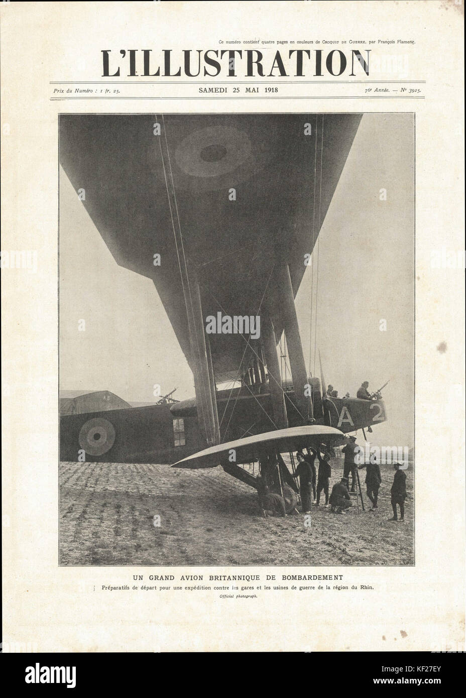 Un documento intitolato "No 3925 25 mai 1918", che fa riferimento al 25 maggio 1918, probabilmente un record storico o una pubblicazione di quel periodo di tempo, che appare sulla scansione 5, pagina 499. Foto Stock