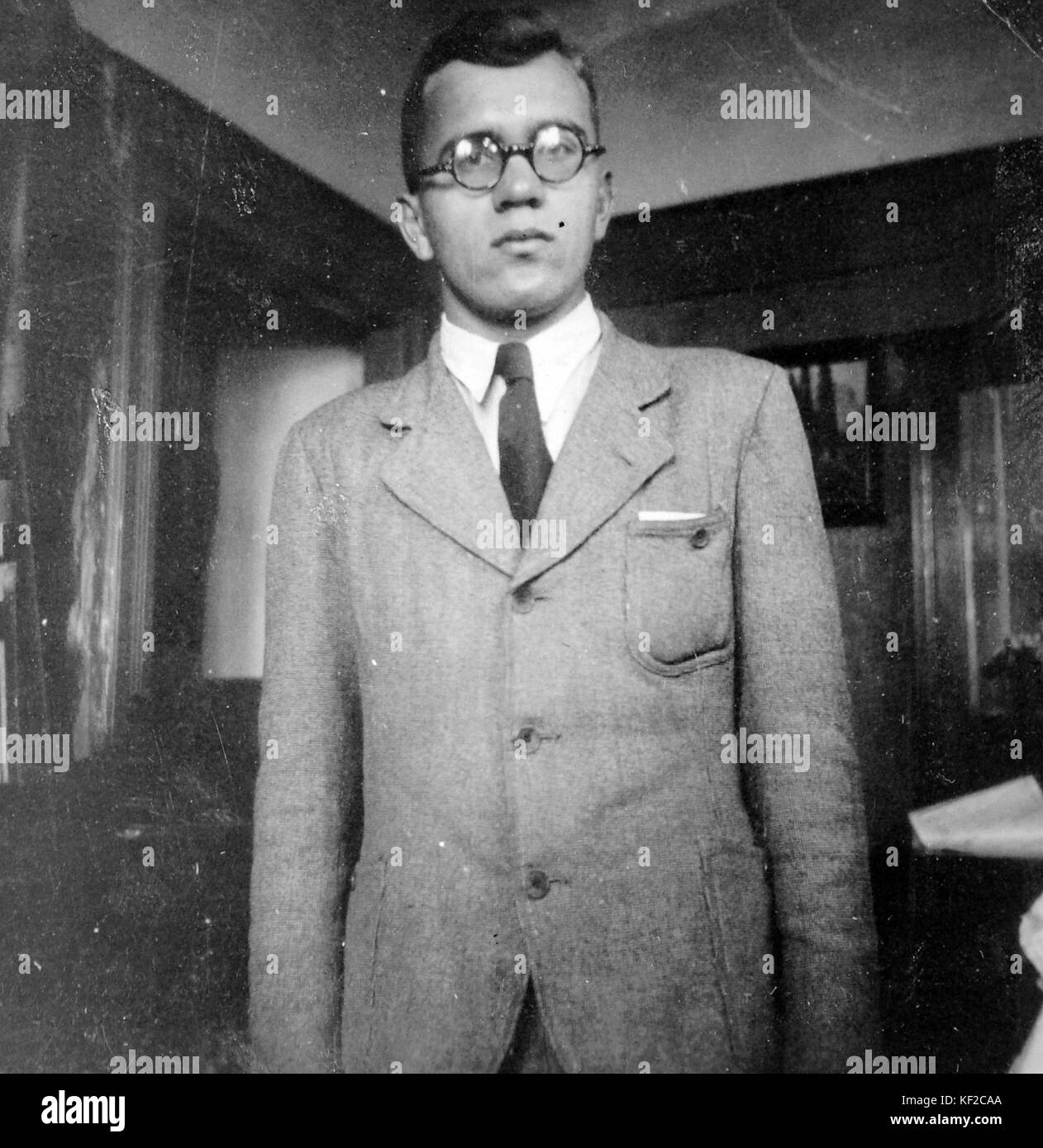 Ritratto, occhiali, uomo, interno 4752 Foto Stock