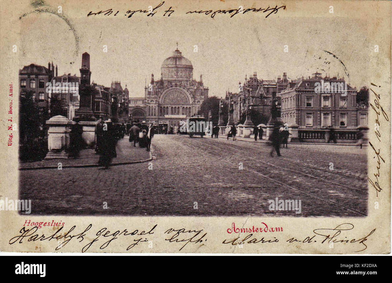Paleis voor Volksvlijt, Sarphatistraat, Hooge Sluis, ansichtkaart 21 Foto Stock