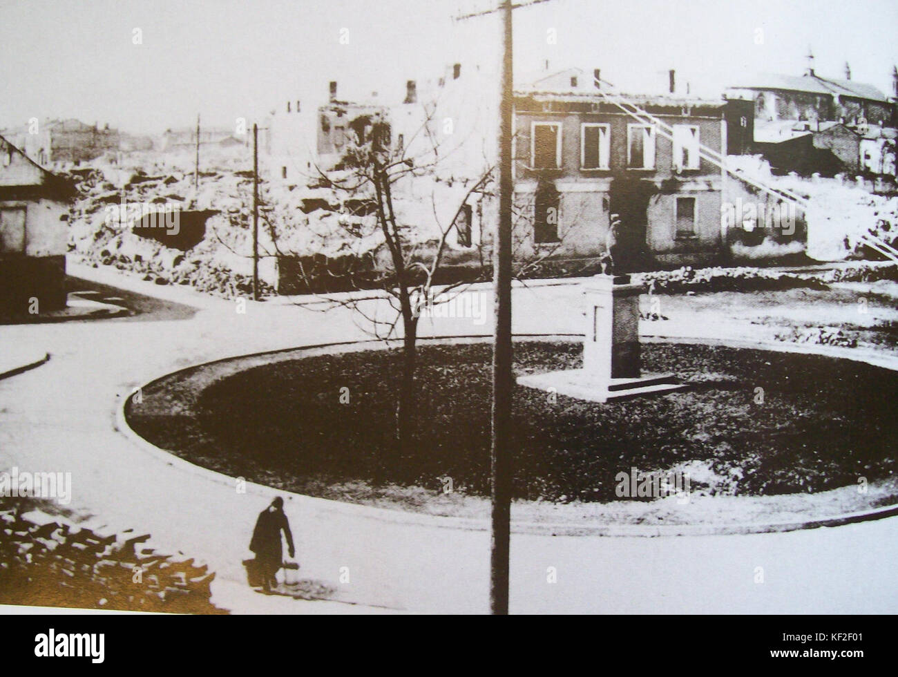 Wielun zbombardowaneCentrum zbombardowaneDomy3 Foto Stock