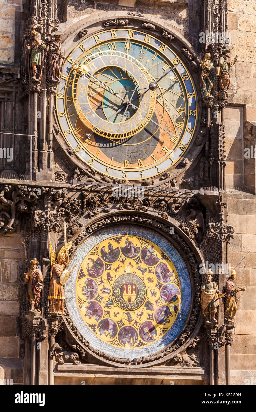 Tschechien, Prag, Altstadt, Altstädter Ring, Altstädter Markt, Altstädter Rathaus, Astronomische Uhr Foto Stock