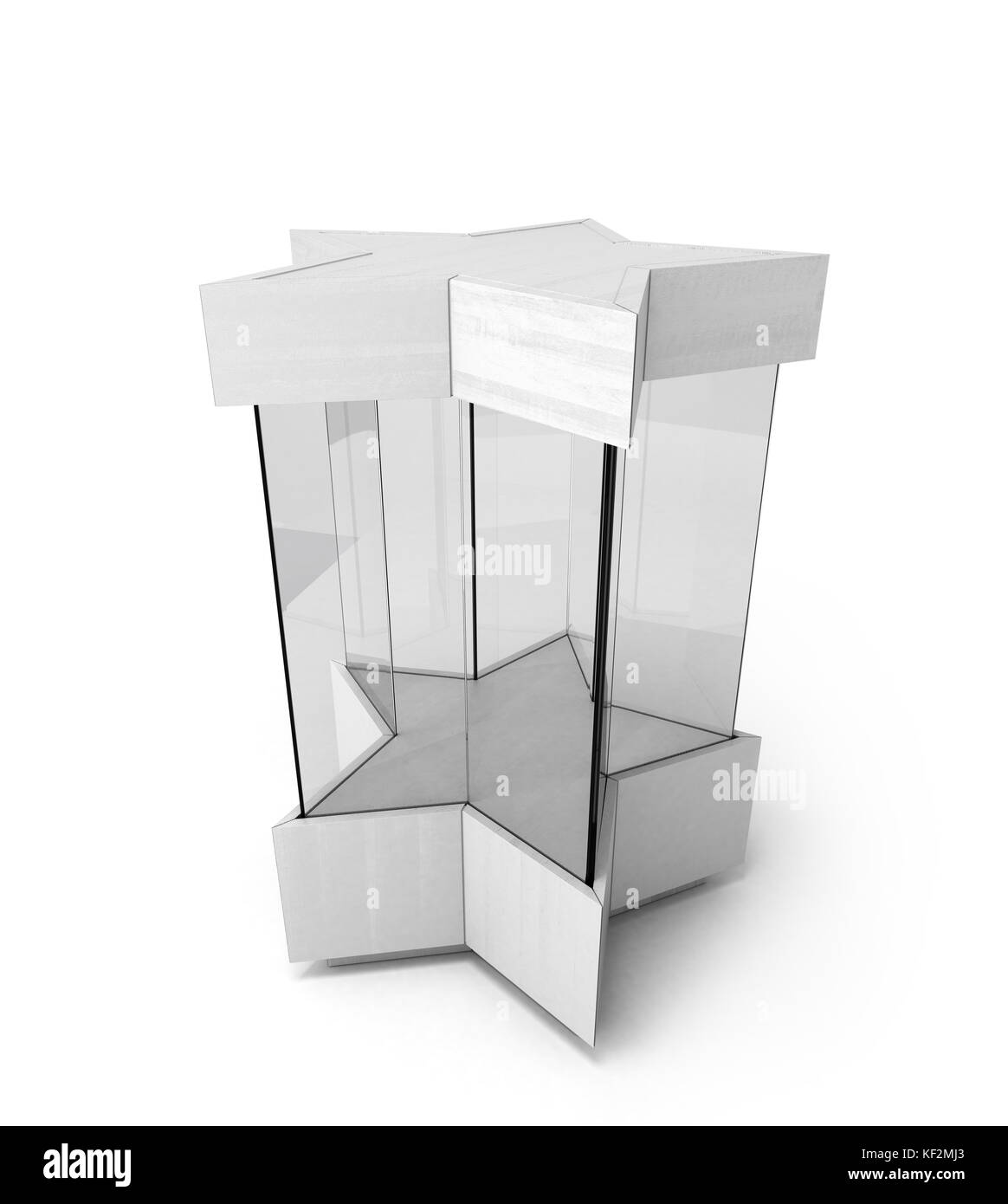 White Showcase sotto forma di stelle Foto Stock