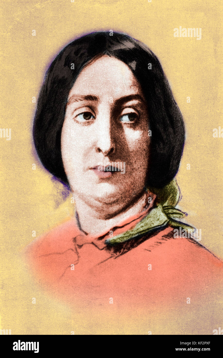 George Sand - Ritratto del romanziere francese e femminista. 5 Luglio 1804 - 8 giugno 1876 Foto Stock