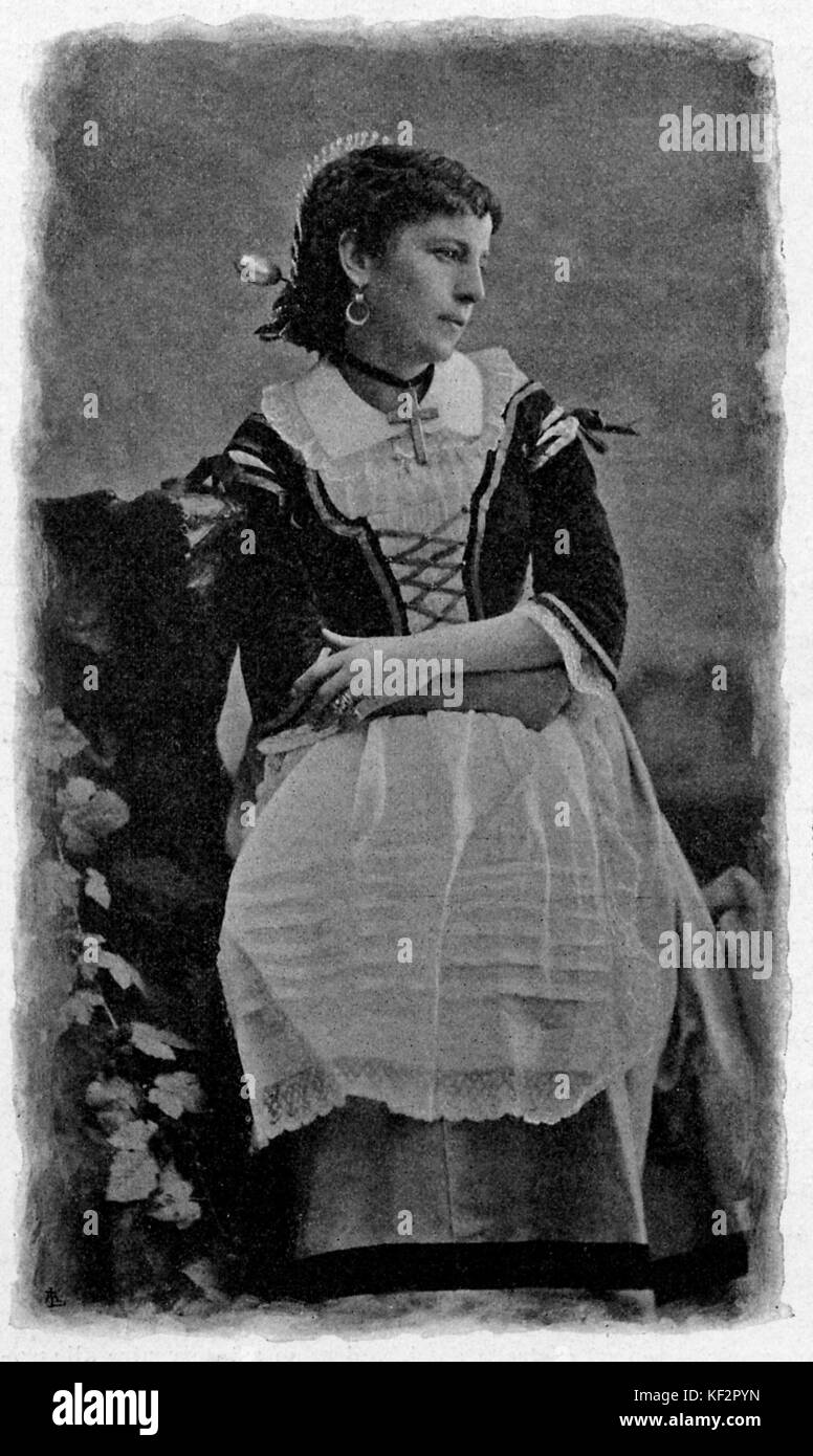 Teresina Brambilla come Lucia di Amilcare Ponchielli 's "il fidanzato ' (I Promessi Sposi) 1872, Teatro Dal Verme di Milano. TB: soprano italiano e moglie di Amilcare Ponchielli (m. 1874), 15 Aprile 1845 - 1 luglio 1921. AP: compositore italiano, 31 agosto 1834 - 17 gennaio 1886. Foto Stock