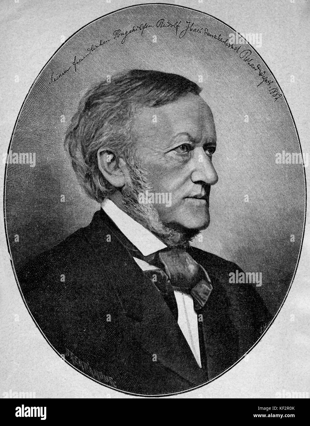 Richard Wagner ritratto . Basato sulla versione da J Albert, Monaco di Baviera. Datata 1882. Compositore tedesco & autore, 22 maggio 1813 - 13 febbraio 1883. Foto Stock