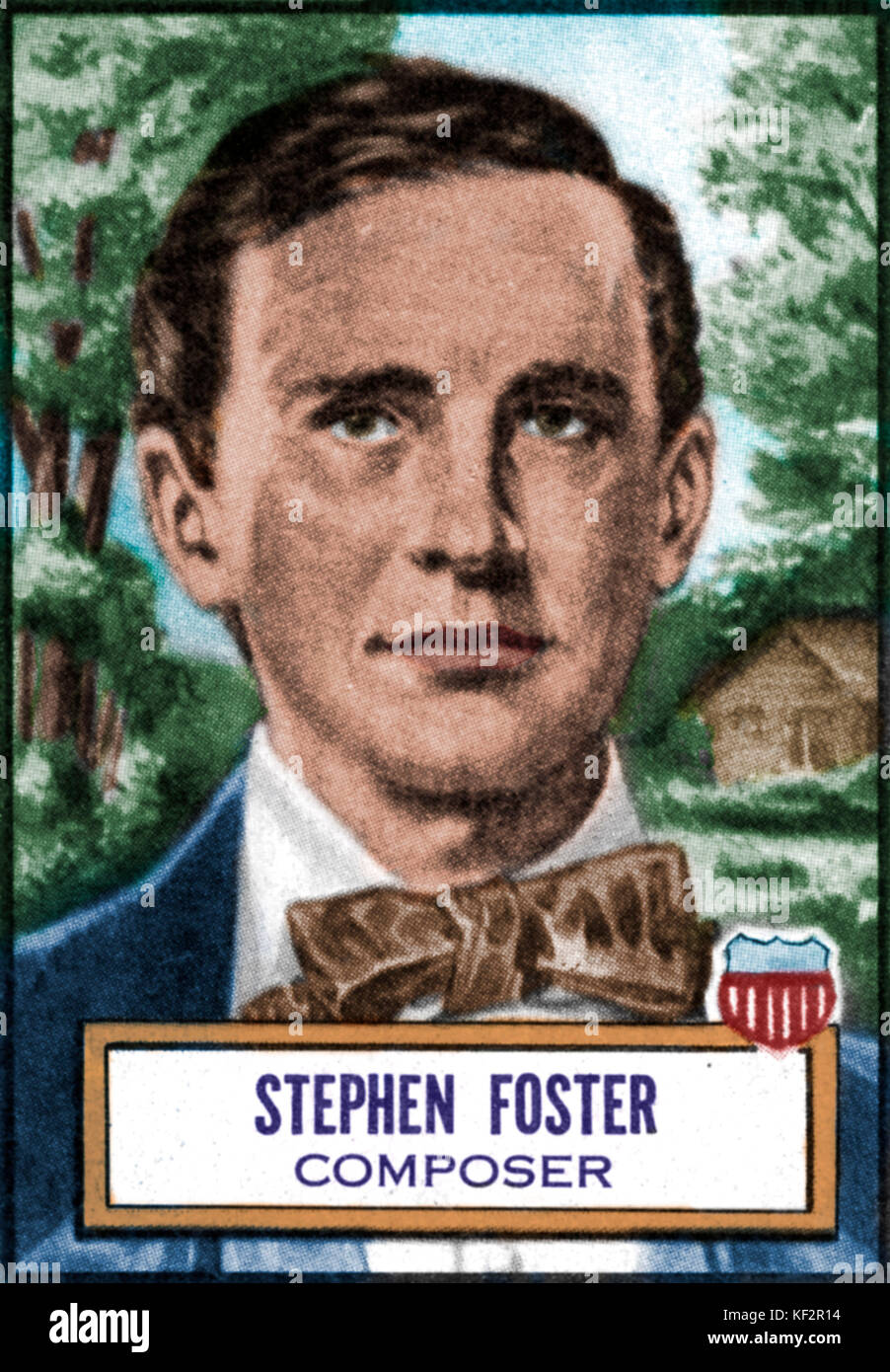 Stephen Foster - ritratto. Compositore americano. 4 Luglio 1826 - 13 gennaio 1864. Quasi interamente da autodidatta. Scritto 175 canzoni popolari. Versione Colorised. Foto Stock