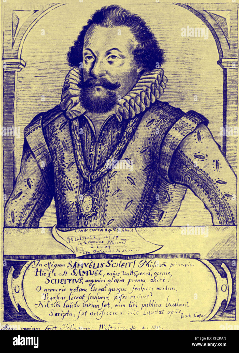 Samuel Scheidt - ritratto - Tedesco organista e compositore - 1587- 24 marzo 1654 Foto Stock