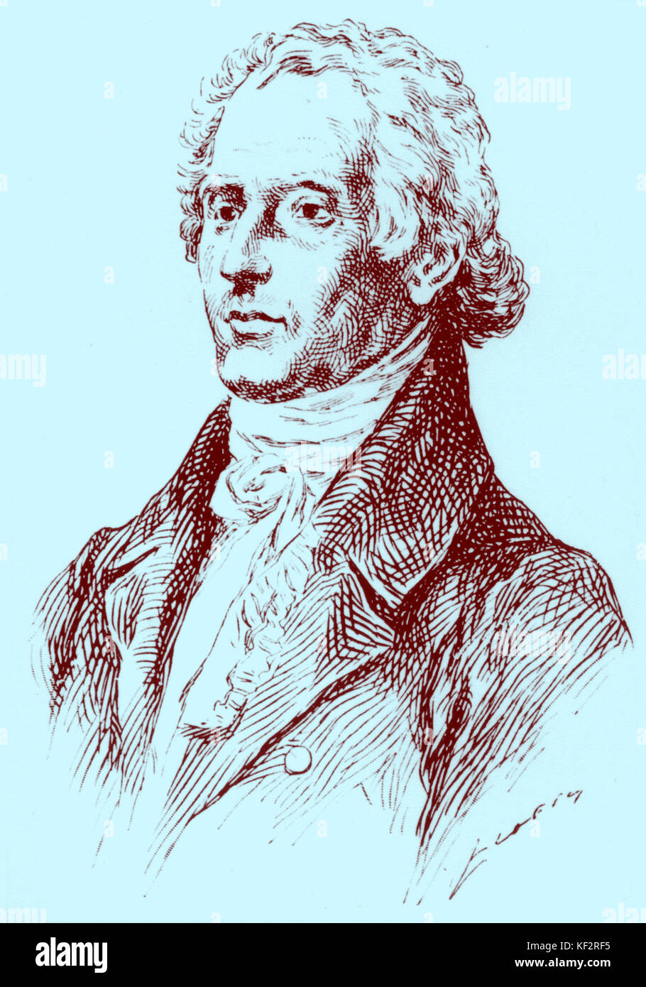 Dmitri Bortniansky, ritratto (disegno) Il compositore russo (1751-1825). Foto Stock