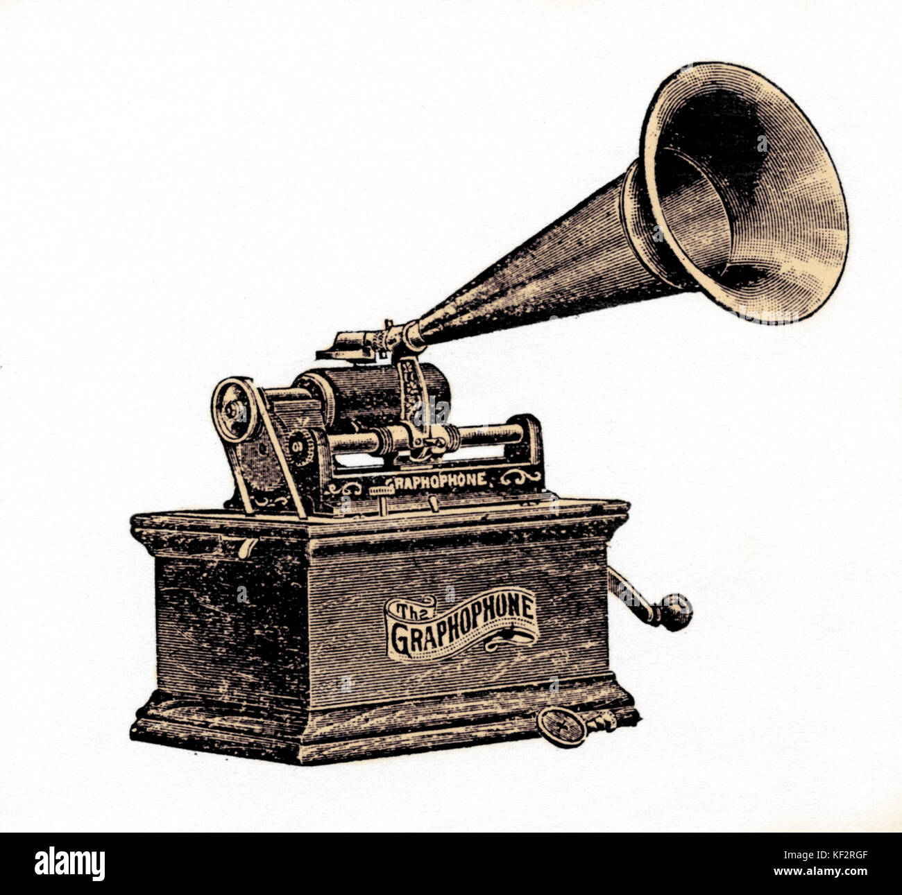Grammofono. Presto il grammofono basato su Thomas Edison di lavoro Foto Stock