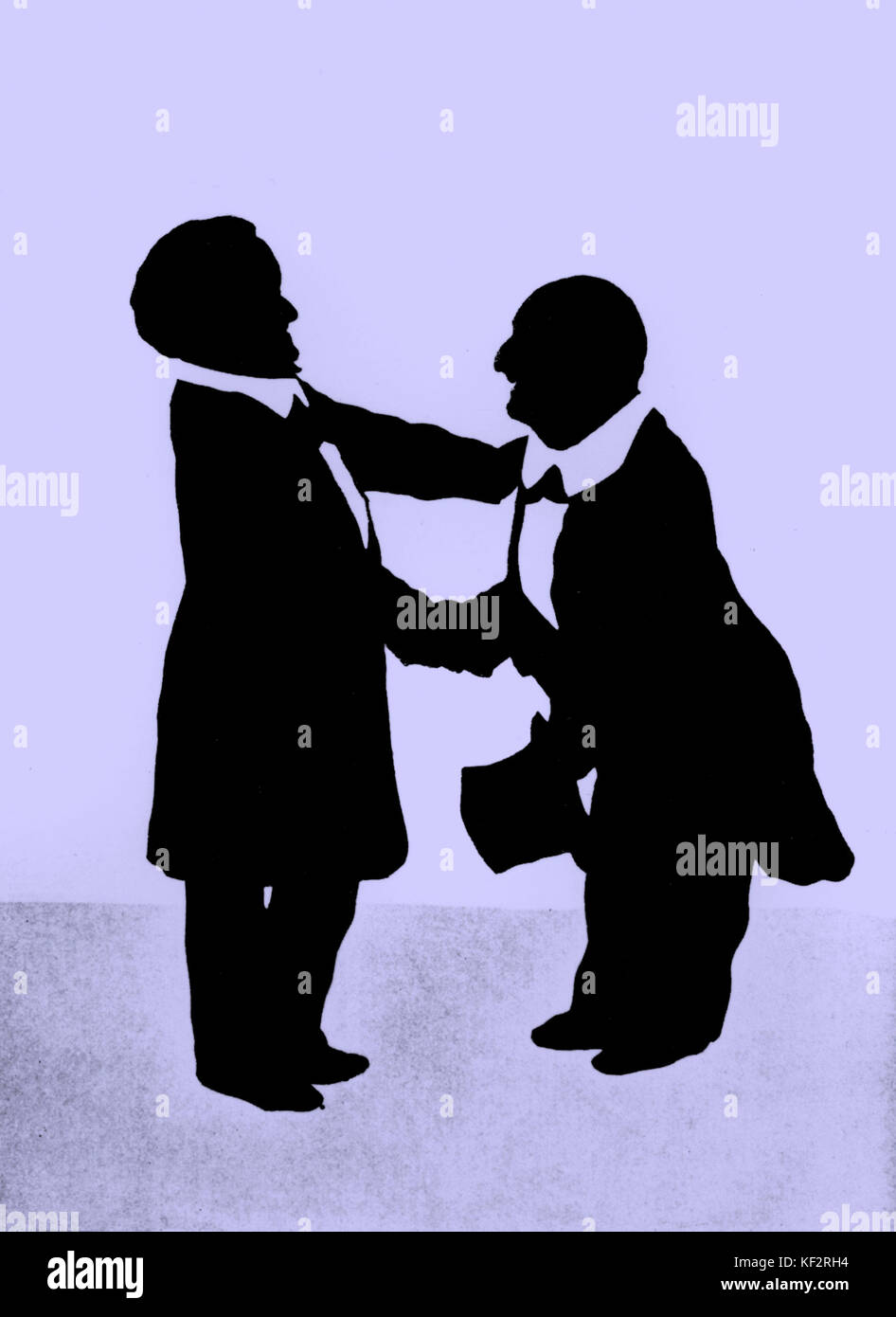 RICHARD WAGNER accogliente Anton Bruckner in caricatura di Bayreuth da Otto Bohler. Foto Stock