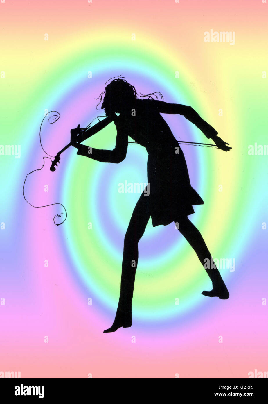 PAGANINI, Niccolo - Silhouette a suonare il violino. Virtuoso Italiano violinista (1782 - 1840 ) Foto Stock