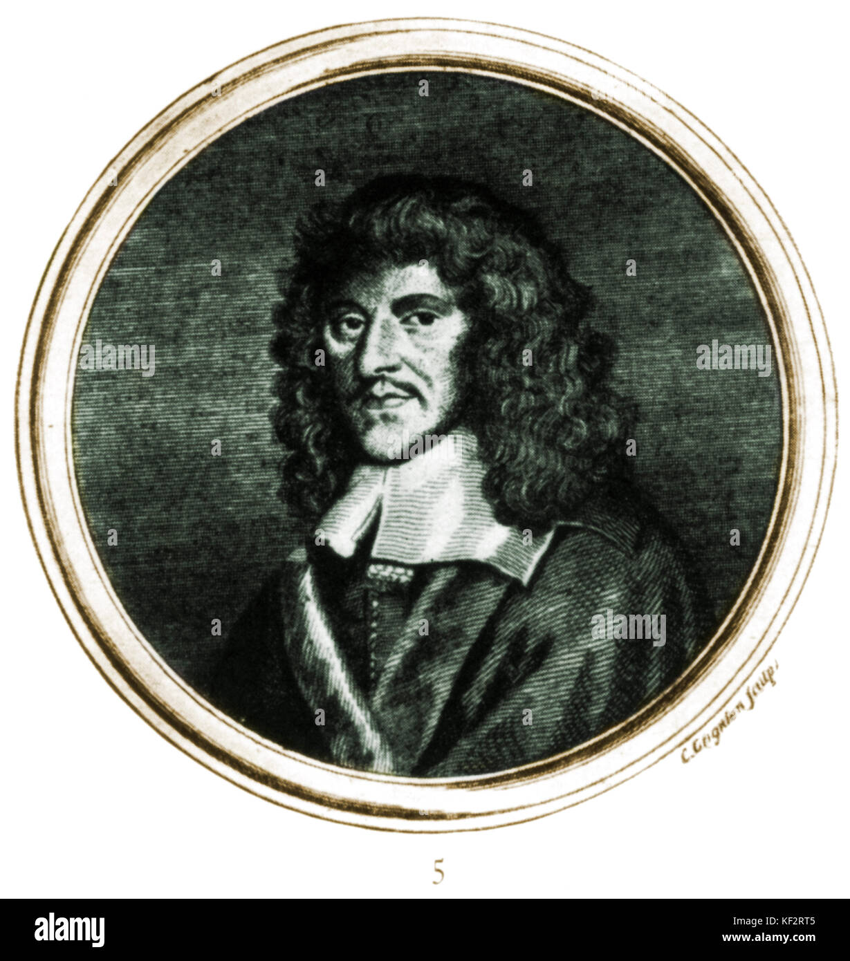 PLAYFORD, Giovanni - Incisione da C.Grignon inglese libraio e editore (1623-1686) Foto Stock